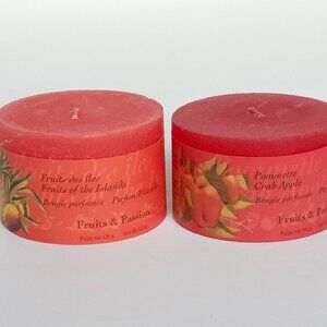 RETRO Fruits and Passion Candle Lot SCENTED Crab Apple Scents of the Islands x 2